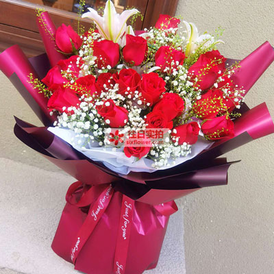 益阳30朵红玫瑰百合，做你余生故事里的人