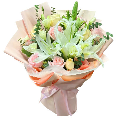 益阳10朵玫瑰百合混搭，爱是难忘时刻
